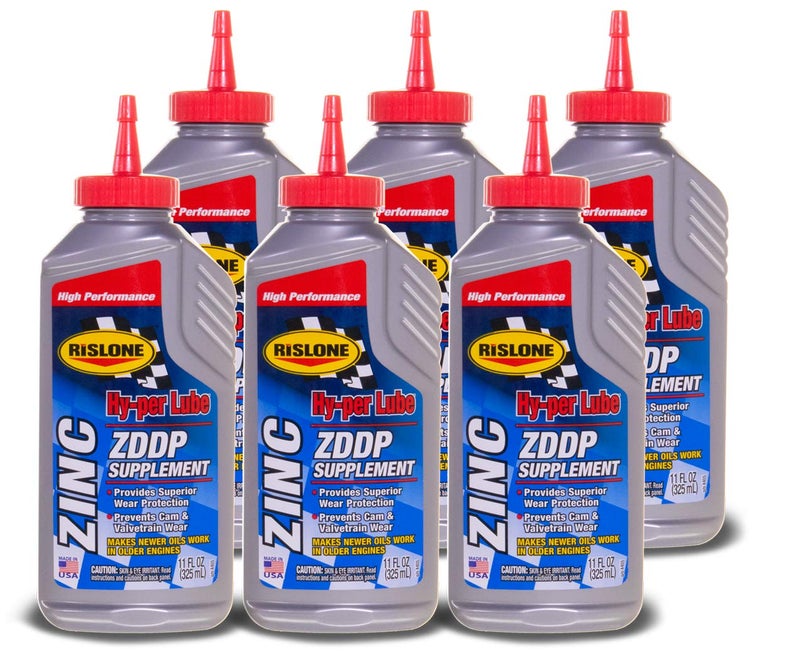 Rislone 4405-6PK Hy-per Lube Zinc ZDDP Supplement, 11 oz, 6-Pack | Real ZDDP Zinc Additive - Image 1